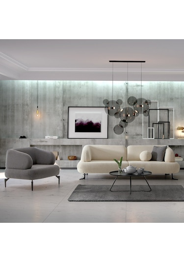 Rose 3+1 Salon&oturma Odası Koltuk Takımı - Krem&antrasit
