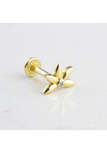 Glorria Altın Yonca Tragus Piercing 89764649