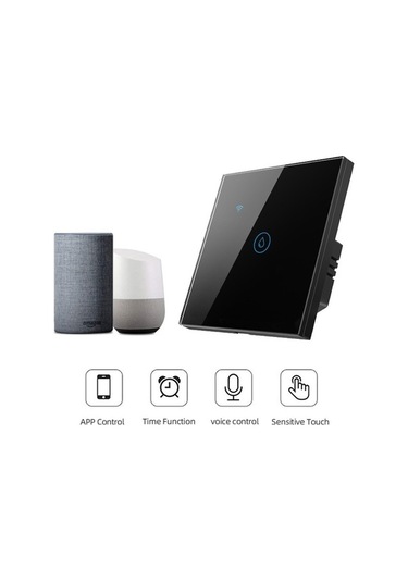 Pazly Wıfı 20a Siyah Su Isıtıcı Anahtarı, Yüksek Güç, Zaman & Ses Kontrolü, Ab Tak, Uygun Ev İçin