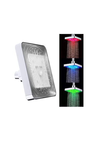 Qingmipy 8 Led Renkli Isı Algılama Duş Başlığı - Otomatik Işık Değişimi - Sabit Standart Bağlantı - Dayanıklı Abs Malzeme Diğer
