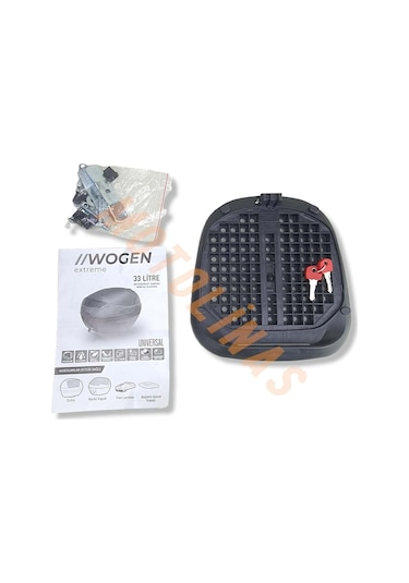 Wogen Motosiklet Arka Çanta 33 Litre Topcase Kızaklı Karbon Siyah
