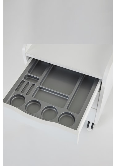 Creo Mobili Çekmeceli Tekerlekli Sirius Keson, Oturulabilir Ofis Ve Ev Komodini, Ekru/sarı