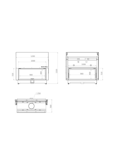 Echa Tech Asansörlü Tünel Çelik Şömine Haznesi İki Yüzlü 100 X 51