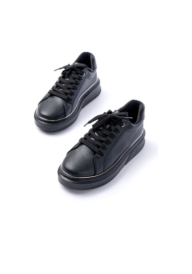 Rs-2435 Siyah Platin Bağcıklı Dikişli Günlük Spor Ayakkabı Beyaz