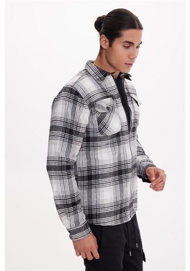 Calıfornıa Kırık Beyaz-syah Basıc Gömlek Çok Renkli