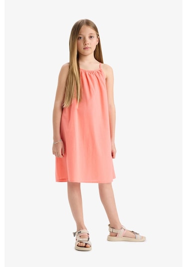 DeFacto Kız Çocuk A Kesim Pamuklu Askılı Yazlık Elbise E5808A825HSPN3