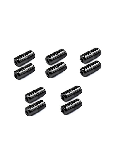 Vidalı Siyah Renk 5 Çift Ayakkabı Bağcık Ucu Siyah