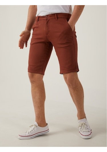 Kiremit Renk Chino Erkek Şort Kiremit