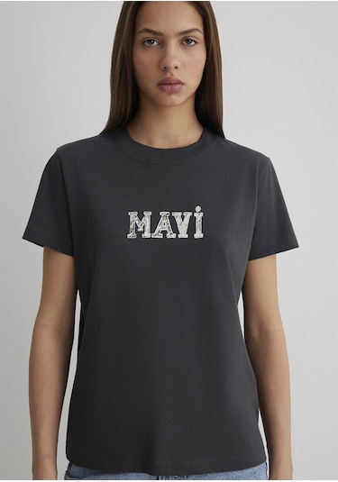 Mavi - Mavi Logo Baskılı Gri Tişört 1612232-34853 Gri