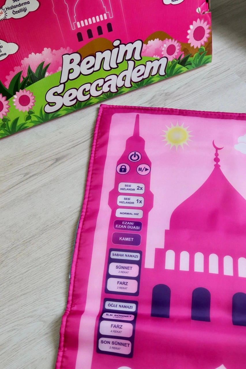 Oğlumun Sesli Benim Seccadesi S1015 Mavi Pembe