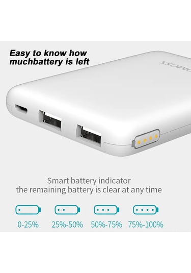 Geeksen Romoss Pure05 Beyaz 5000mah Powerbank - Akıllı Telefon Ve Tabletler İçin Hızlı Şarj Cihazı