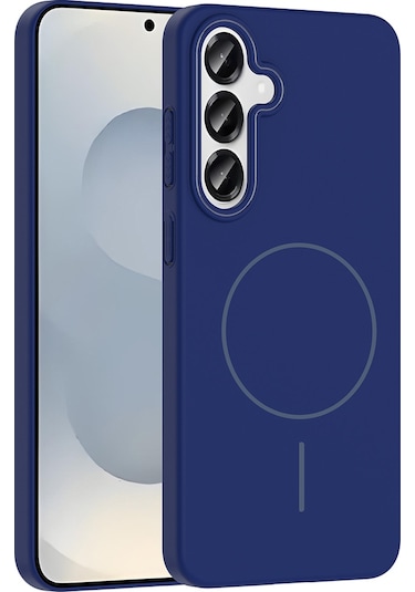 Galaxy S25 Kılıf Magsafe Şarj Özellikli Ruby Sert Kılıf Lacivert