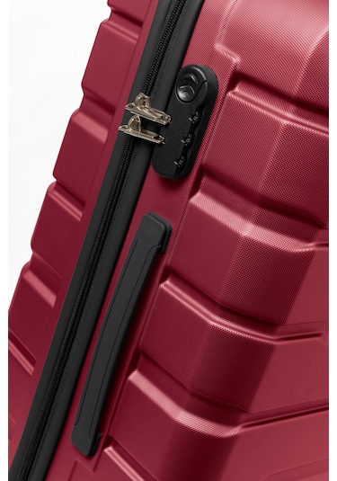 Unisex 4 Tekerli Kilitli Orta Boy Valiz Bavul Bordo