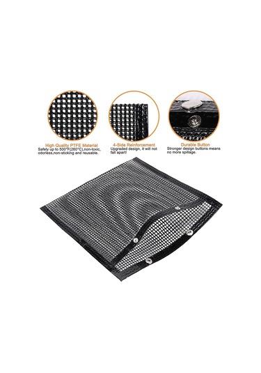 24x14cm Fiberglas Barbekü Izgara Örgü Çanta Izgara Aksesuarları Sebze Izgara Kese Bpa İçermez, Fda Sertifikalı 001