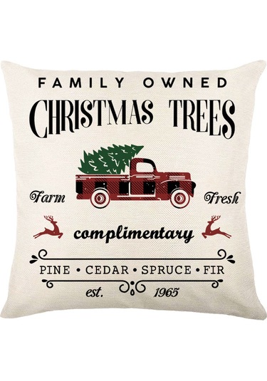 Cartoon Hand-painted Style Christmas Decorative Pillow No.84 Ekru