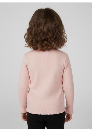 Kız Çocuk Fitilli %100 Pamuklu Düğmeli Hırka Pembe