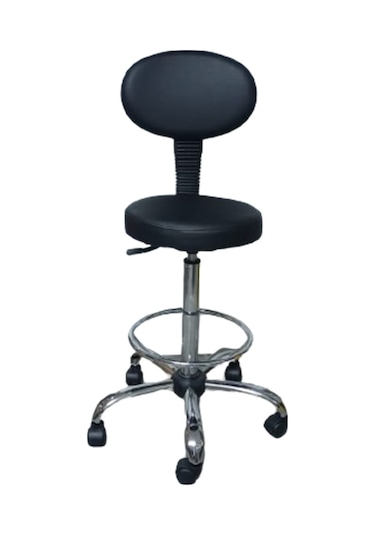 Kasiyer Bar Taburesi Çemberli Krom Yıldız Ayaklı