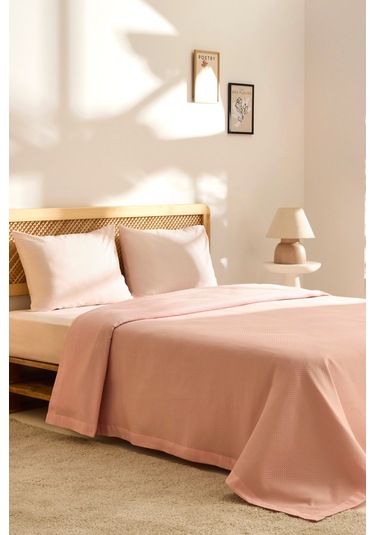 Kaşmir Home Nora %100 Pamuk Çift Kişilik Pike Rose Rose