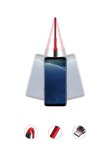 Type C Hızlı Şarj Kablosu 3.4 A Xiaomi-Huawei Uyumlu