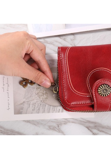 Kadın Çantası, Vintage Yağlı Mum Deri Kart Cüzdanı Diğer