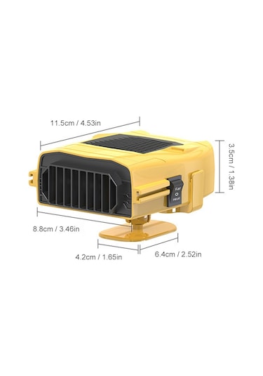 Araba 12v Isıtıcı Buz Çözme Kar Buğu Çözücü, Renk: Siyah Isıtıcı