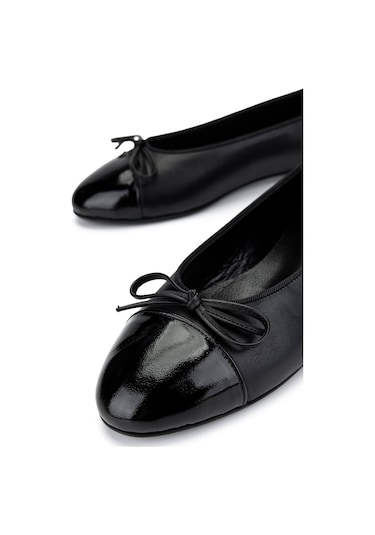 Tamer Tanca Kadın Hakiki Deri Siyah Rugan Babet Ayakkabı 820 630 Bn Ayk Y25 Syh Rgn/syh Dr Siyah Rugan