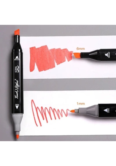 24 Renk Marker Resim Mimari Ve Grafik Tasarım Kalemi 24 Lü Çift Taraflı Marker Keçeli Kalem Seti Çok Renkli
