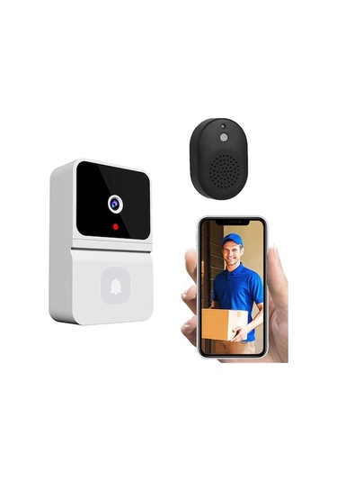 Beyaz Z30 Akıllı Kapı Zili Kamera - Wıfı, 480p Görüntü, İki Yönlü Konuşma, Kızılötesi Gece Görüşü, 50m Uzaklık, Bulut Depolama, Dahili Pil