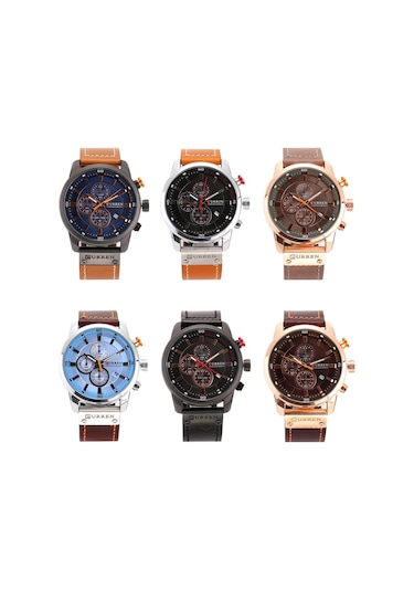 Curren Erkek Moda Pu Deri Spor Kol Saati Günlük Saat Lüks Suya Dayanıklı Kuvars Saat 4 Diğer