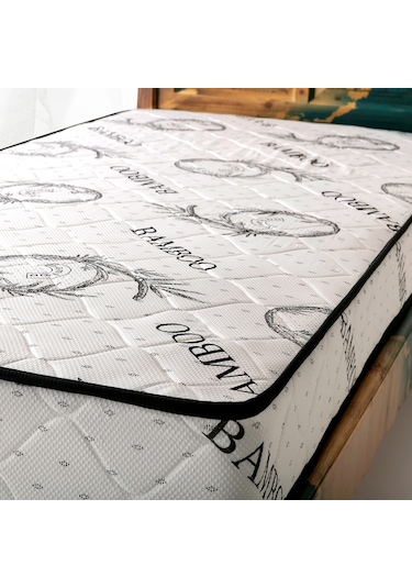 Babyhopeankara Heyner Garden Ortopedik Tek Kişilik Yatak Bambu Desen Yaylı Yatak