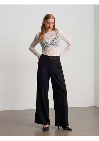 Dilvin 32763 Kayık Yaka Dantel Top-ekru Ekru