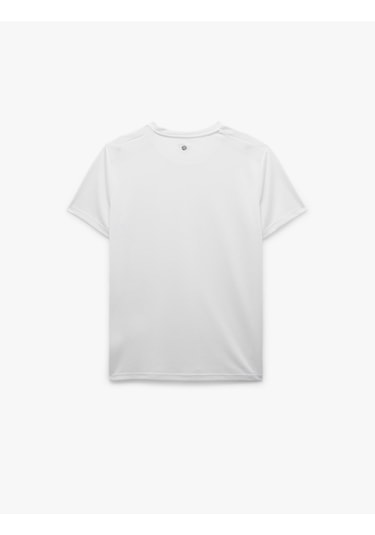 Koton Kısa Kollu Regular Fit Çizgi Detaylı Bisiklet Yaka Spor Tişört Beyaz 6wam10008nk Beyaz