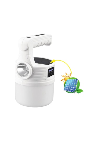 Buffer Led Güneş Enerjili Kamp Lambası 2000 Lümen Süper Parlak, 5 Aydınlatma Modlu,usb İle Şarj Edilebilir Dış Mekan,asılabilir Torch El Feneri Çok Renkli