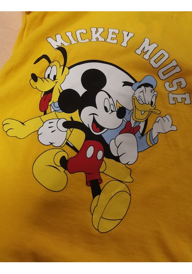 Mıckey Mouse Unısex Çocuk Eşofman Takımı Tuhfetower Sarı - Siyah