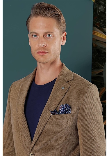 C 653 Slim Fit Camel Spor Ceket CAMEL