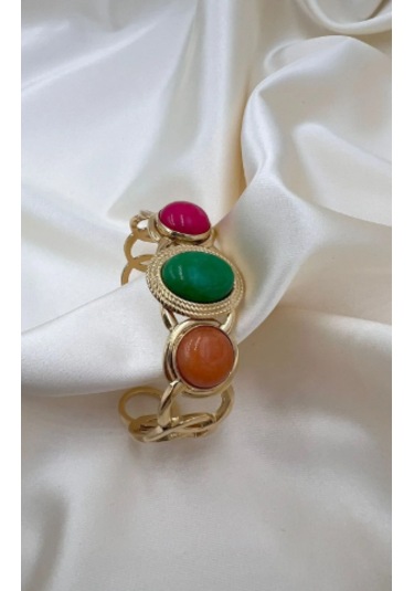 Bb Çelik Renkli Bilezik Kelepçe Yeşil