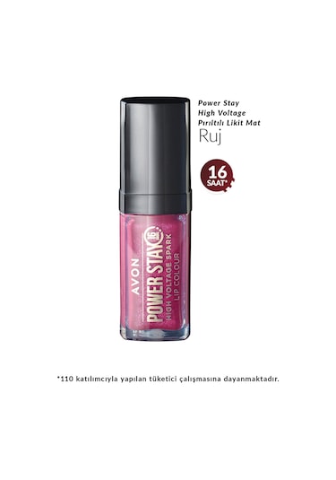 Avon Powerstay High Voltage Spark Likit Ruj Rose Flash