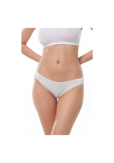 Malabadi 183 2'li Paket Kadın Modal Düşük Bel Iz Yapmayan Slip & Külot Ekru