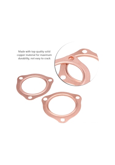 Geeroyoo 2 Adet Bakır Eşarp, 2.5 İnç Akış Borusu Arayüzü, Dayanıklı, Yeniden Kullanılabilir, Sbc Bbc 302 350 454 Uyumlu, Direkt Değişim, Triangül 3 Cıvata