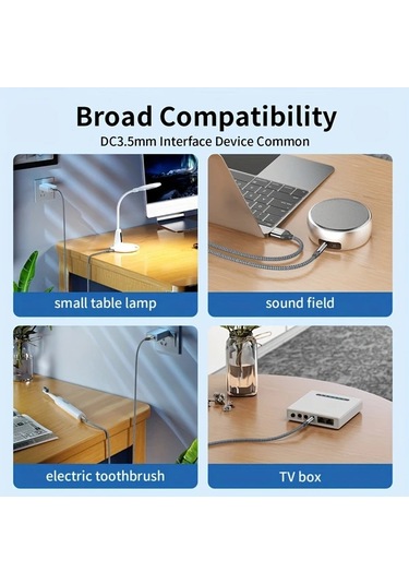 Sunshine011 Rıksoın Usb To Dc Şarj Kablosu 5v 2a Tv Box Hoparlör Masa Lambası İçin 1.8m