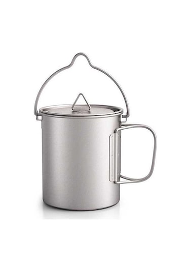 Novahub Titanyum Su Bardağı - Kamp, Hiking Ve Ev Kullanımı İçin Gümüş, 750ml Hafif Ve Dayanıklı Gümüş