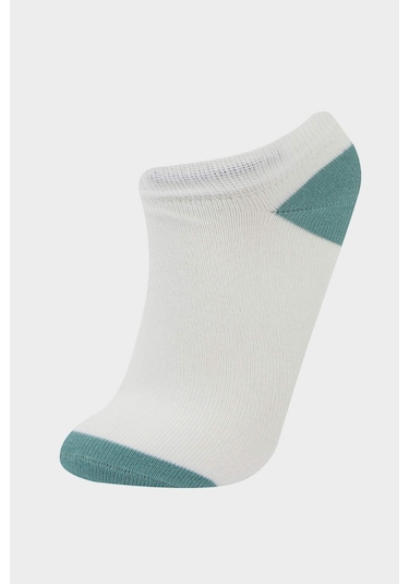 Defacto Erkek Çocuk 7li Pamuklu Patik Çorap F4710a8nswt1 Beyaz