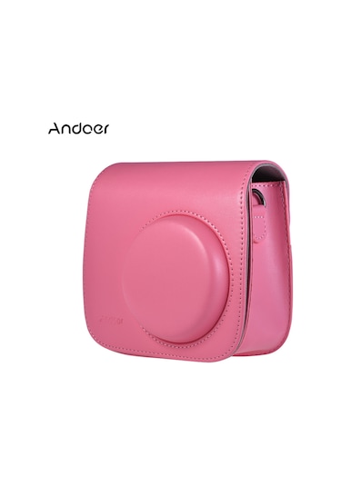 Vkemall Fujifilm Instax Mini 9/8/8+ Kamera Kılıfı, Pu Materyal, Su Ve Toz Dayanıklı, Çanta Ve Askı Kayışı İle, Flamingo Pembe