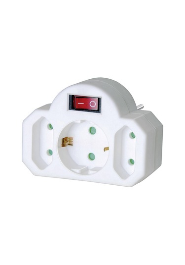 Brennenstuhl Güvenlik Anahtarlı 2 + 1 Topraklı Priz Beyaz