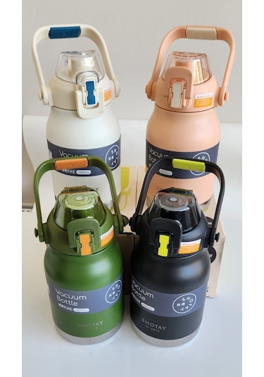 Shotay Phone Holder St-8250 Kulplu-askılı Pipetli-pipetsiz 2 Farklı Kullanım 1000ml Matara Pembe