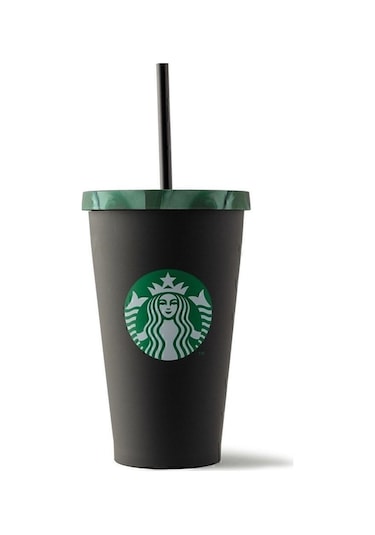Starbucks Klasik Seri Soğuk Içecek Bardağı-mermer Efektli 473ml Siyah