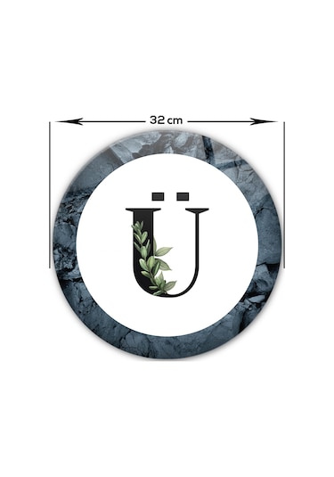 Decorita Cam Kesme Tahtası - Cam Kesme Tablası - Harfli Tasarım Ü Çap 32 CM