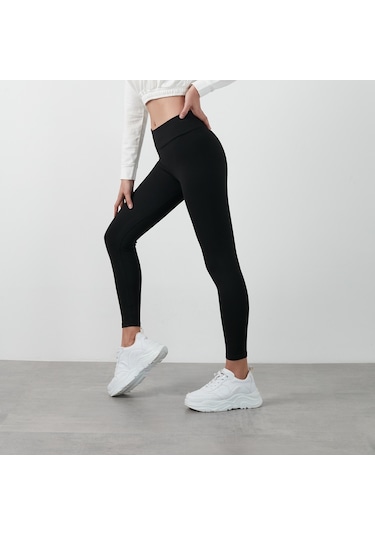 Lela Büyük Beden Seçeneğiyle Yüksek Bel Toparlayıcı Üşütmeyen Kışlık Spor Bayan Tayt 626Tights Siyah