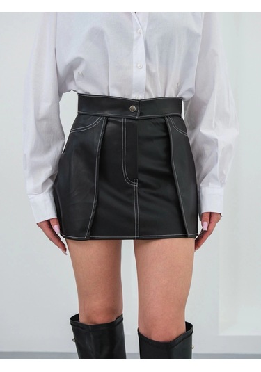 Kontrast Deri Etek Siyah W260015 Siyah