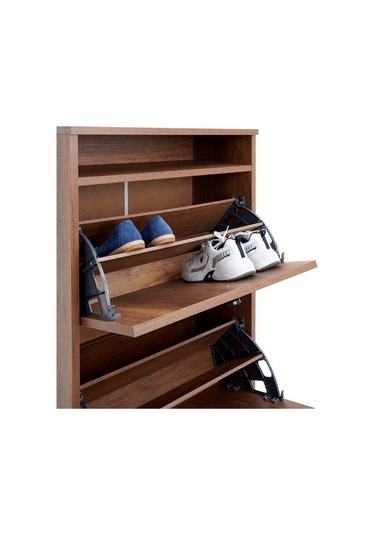 Just Home Rina Raflı Kapak Ayakkabılık - Barok Ceviz Barok Ceviz